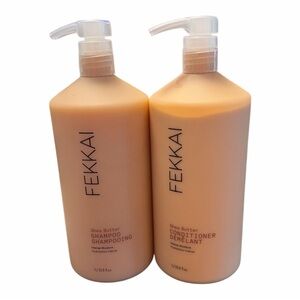 FEKKAI Shea Butter Jumbo Shampoo & Conditioner 33.8 oz Each w/ Pumps New